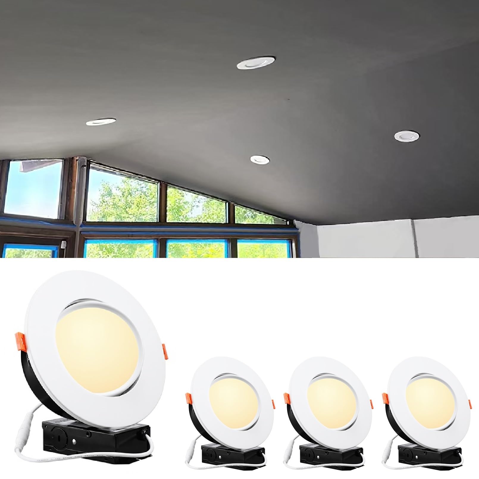 TORCHSTAR 6 Inch Gimbal LED Recessed Lighting with Junction Box