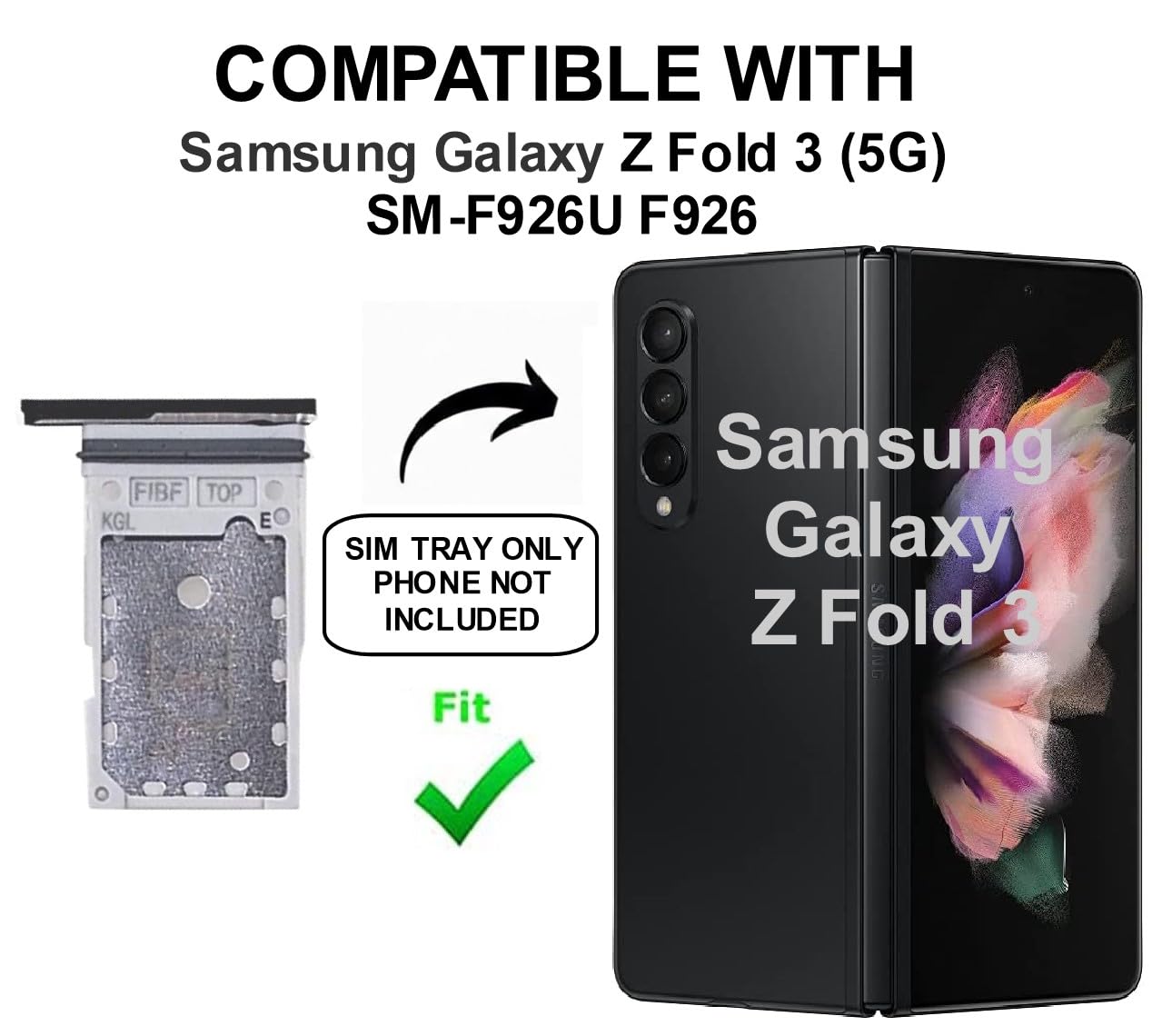 Amazon.com: PHONSUN SIM Card Tray for Samsung Galaxy Z Fold 3 5G