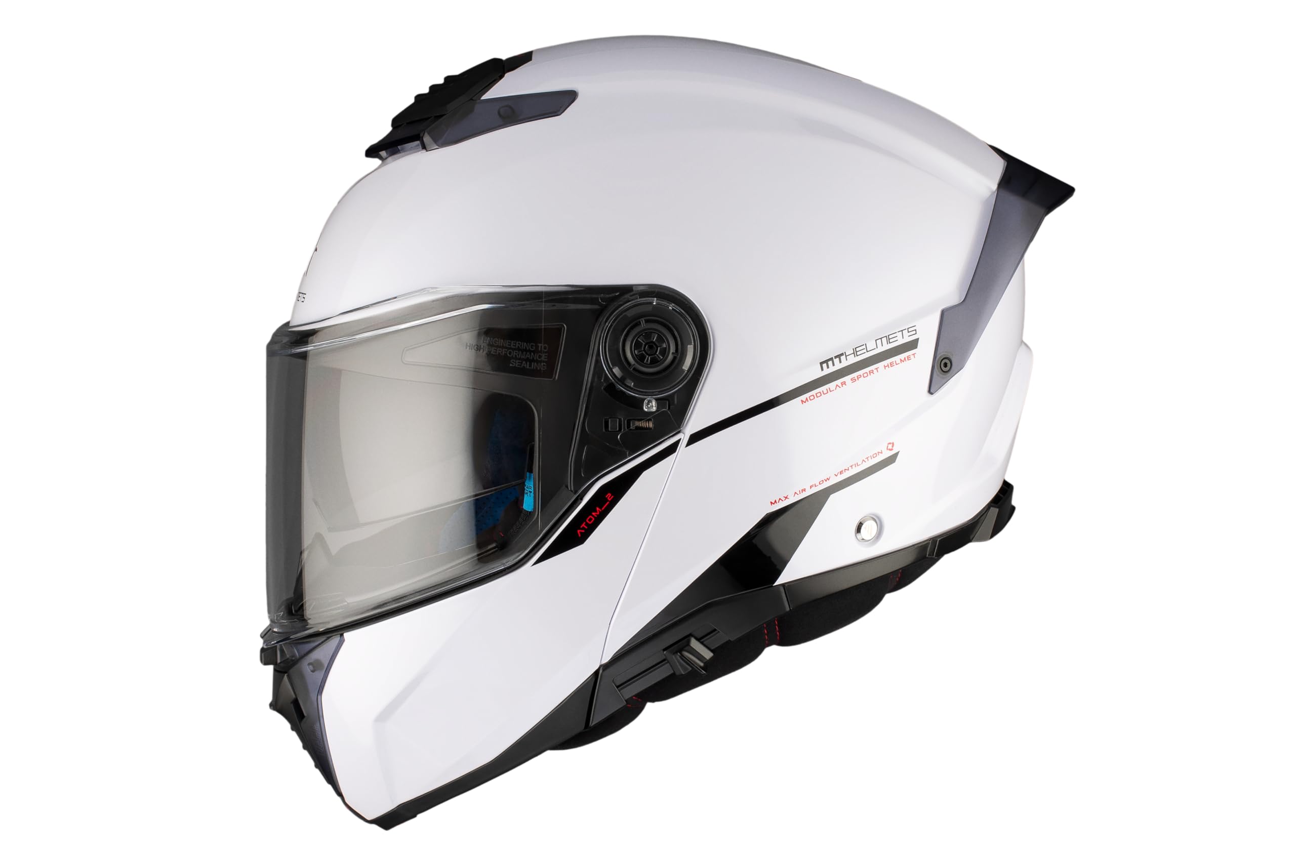 MT HELMETS Atom 2 SV, Casco moto Modular Flip-Up, Visor Solar Retráctil, Interior Lavable, Preparado Intercomunicador UCS, Bloqueo frontal, Visor con posición Ventilación, Homologado ECE 22.06 & DOT