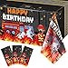 3 Pack Firetruck Tablecloth Plastic Firefighter Party Tablecloth Fireman Happy Birthday Table Cover Fire Truck Birthday Party Supplies for Firefighting Theme Party School Activity, 54 x 108 Inch