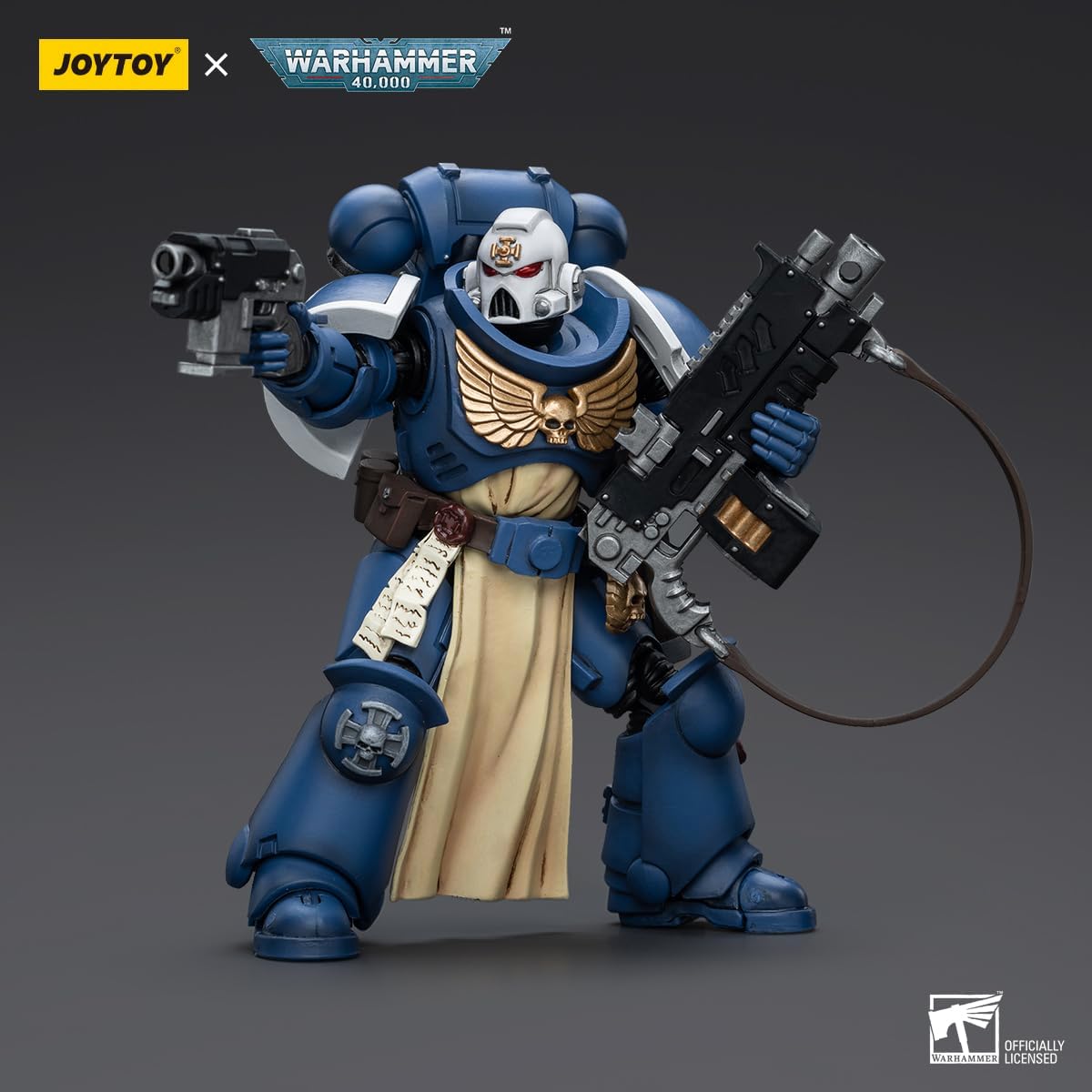 JOYTOY 1/18 Action Figures - Warhammer 40,000 Ultramarines Sternguard Veteran with Auto Bolt Rifle - 5‘’,Classic Character,Collectible,Age 15 and Above