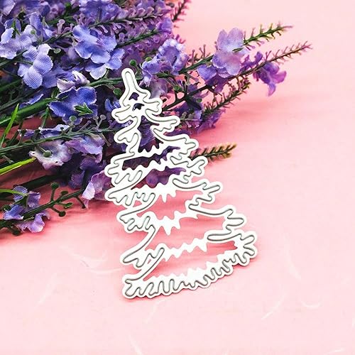 Miniatura 6 de Troqueles de metal para árbol de Navidad, plantillas de corte de marco de pino, troqueles de corte de metal, Navidad para hacer tarjetas, álbumes de