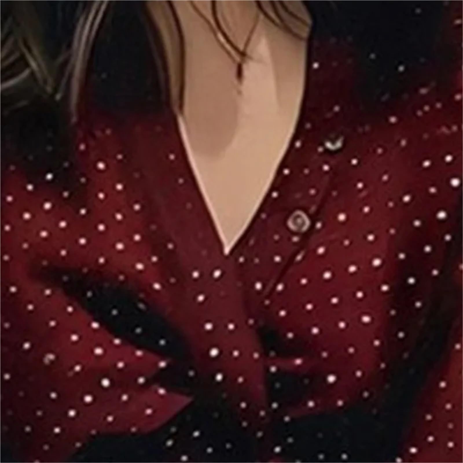 Camicia A Pois da Donna Blusa da Ufficio for Donna, Primavera ed Estate, Semplice, Ampia, in Chiffon a Pois, a Maniche Lunghe, Tinta Unita, con Scollo a V e Bottoni.