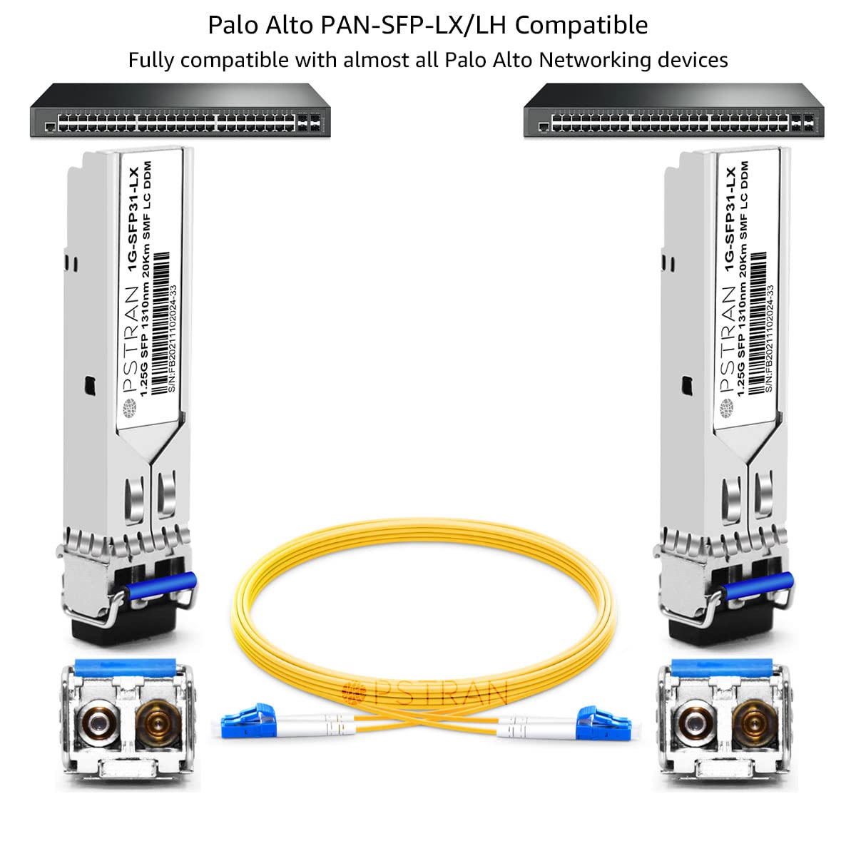 Moduł nadawczo-odbiorczy 1000BASE-LX/LH SFP kompatybilny z sieciami Palo Alto PAN-SFP-LX/LH 1310nm 20 km DDM Duplex LC SMF