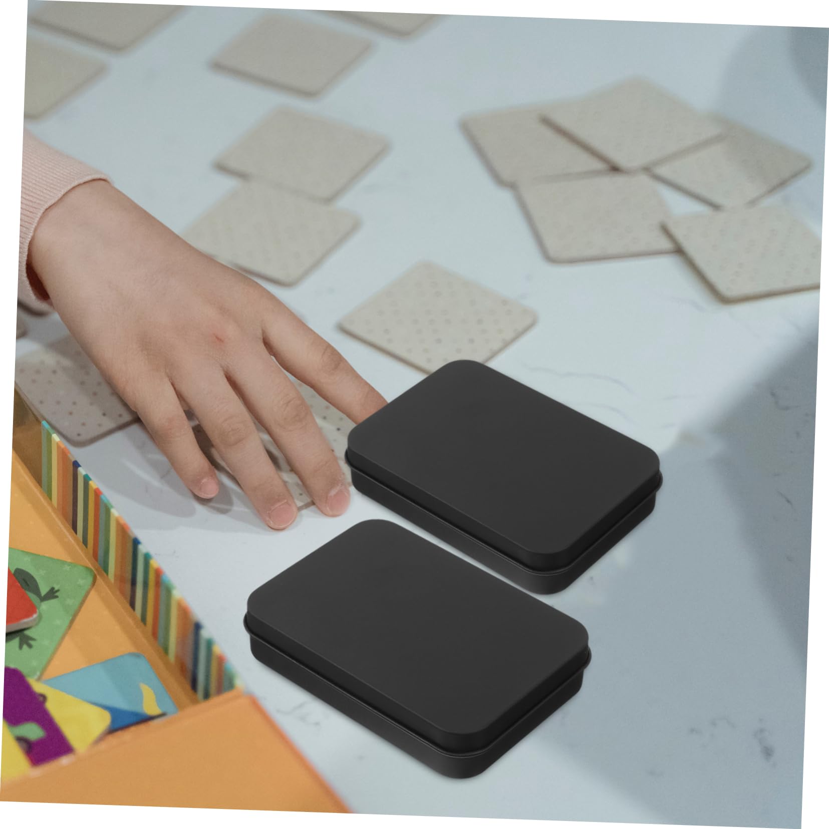 12pezzi Scatola Di Stoccaggio Per Carte Da Gioco Lamiera Per Poker e Giochi Di Carte Design Doppio Lato Robusta e Pratica Per Organizzazione