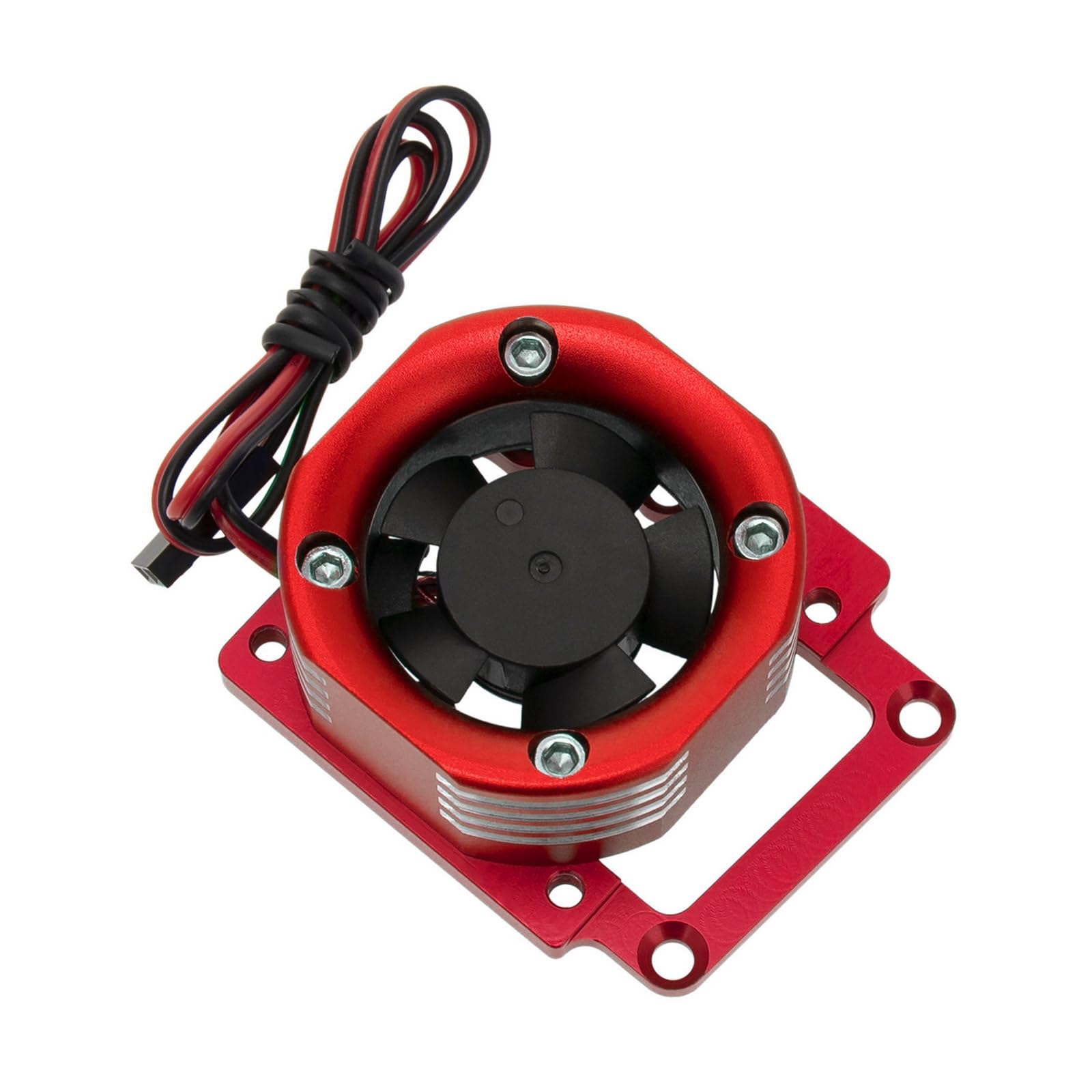 RC Motor Cooling Fan Motor Radiator for TRAXXAS 1/8 4WD Sledge Monster Truck, Red