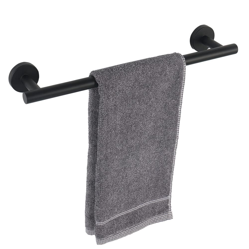 TocTenBath Towel Bar - Thicken SUS304 Stainless Steel Bathroom Towel Holder, Towel Rod for Bathroom Heavy Duty Wall Mounted Towel Rack Hanger (18IN, Matte Black)