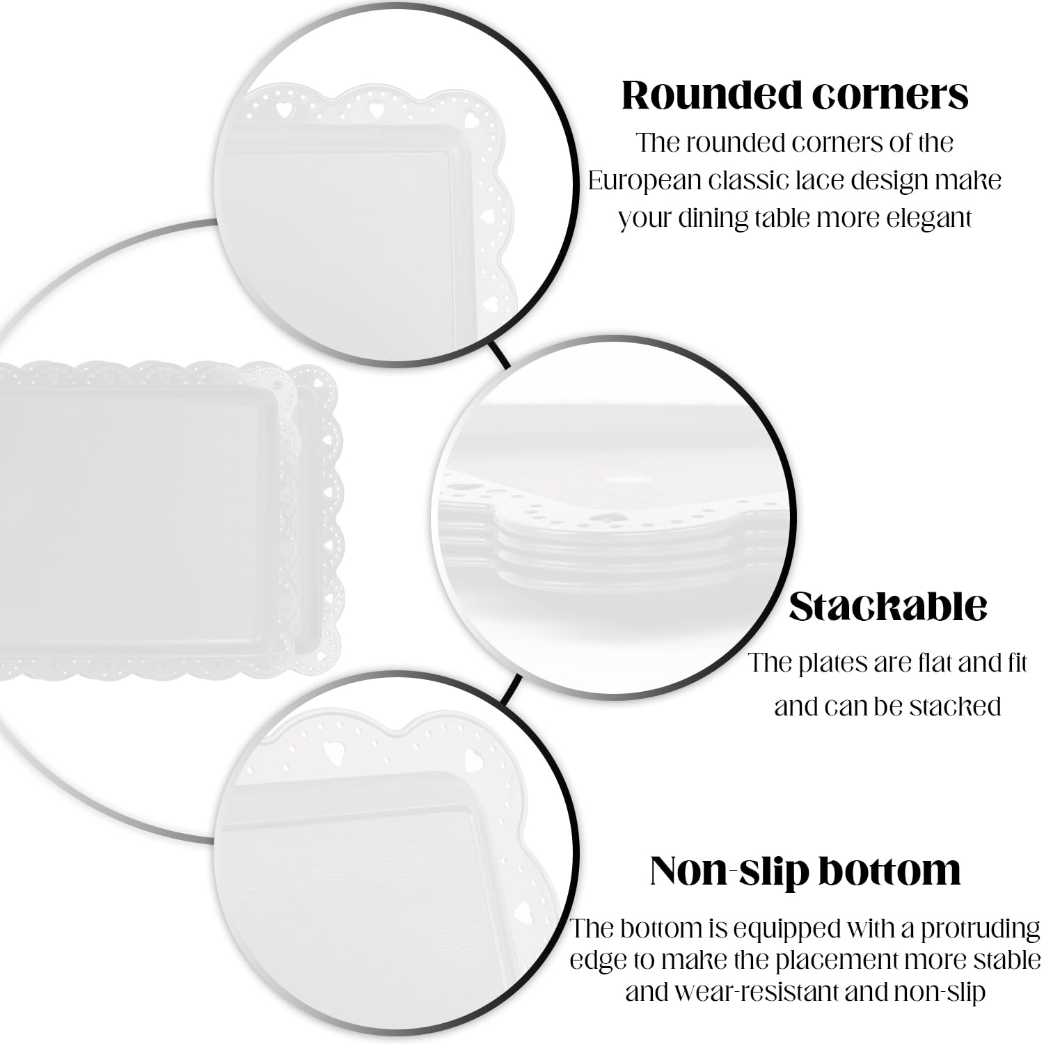 Plastic Serving Trays,24 Pack Rectangle Serving Ethiopia