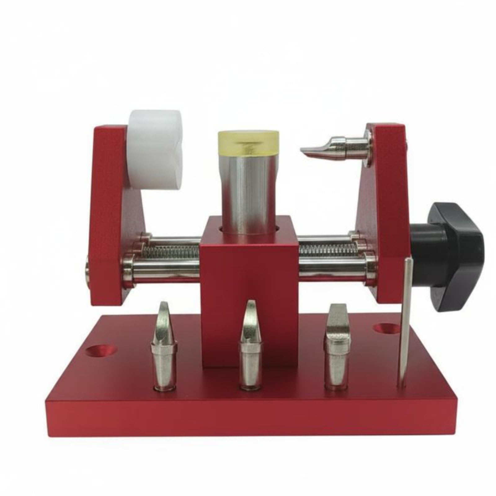 Milageto Dispositivo de Mantenimiento de Relojes Abridor de Caja Herramienta de Reparación Ajustable con Puntas Intercambiables Metal Plástico Adecuado para Servicio de Relojería Talleres Aficionados