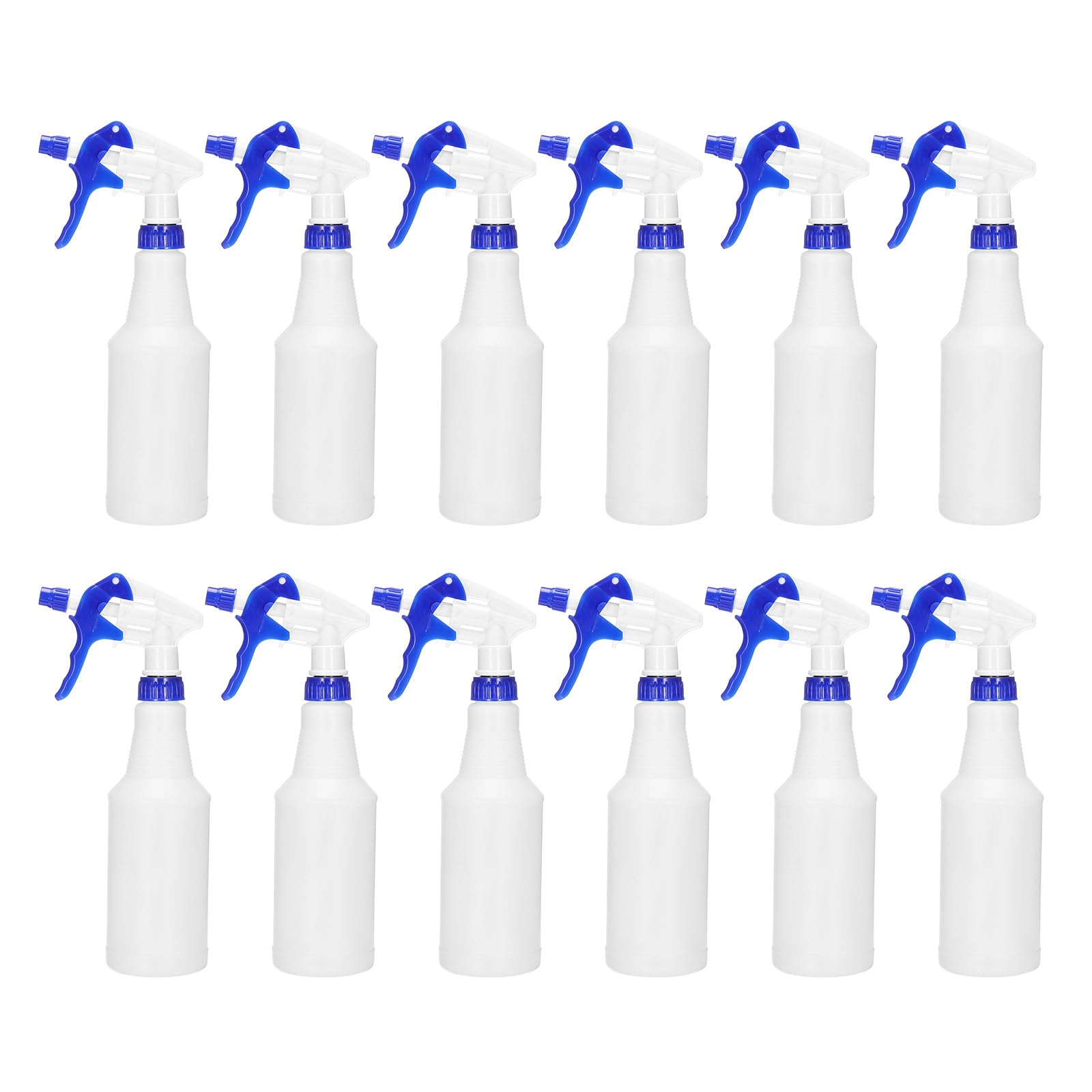 PATIKIL Lot de 12 vaporisateurs en plastique de 473,6 g, buse réglable, anti-fuite, vaporisateurs vides pour solutions de nettoyage des plantes, cheveux, bleu