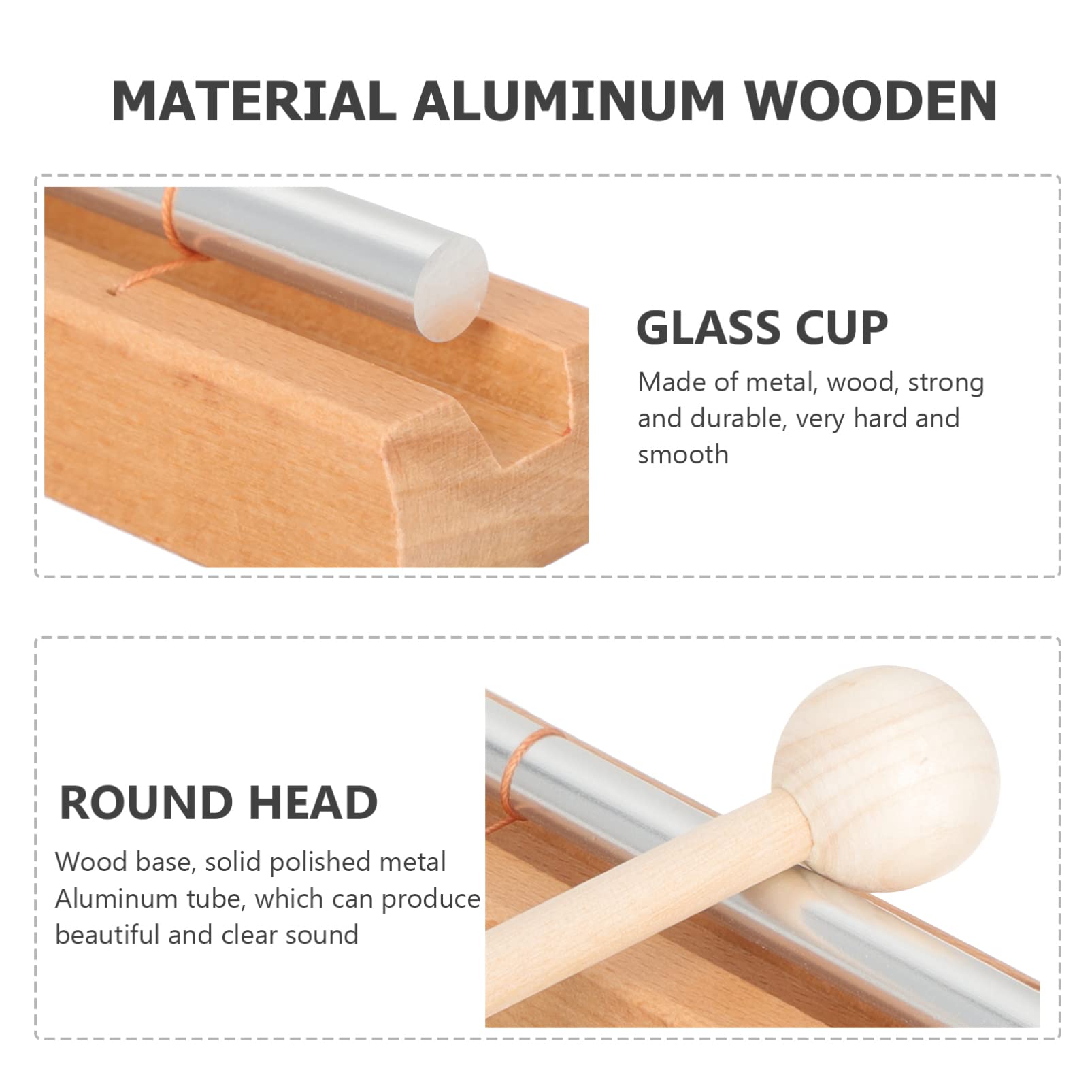 Generic 2Set Mindfulness Chimes Reminder Chimes for Classroom Use Simple Percussion Instrument for Meditation Sound with Base for Teachers and Music Exploration