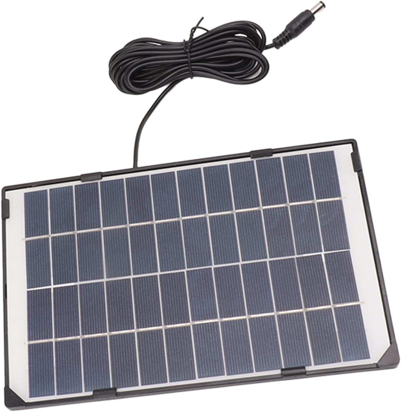 6W 12V Solar Panel, Polycrystalline Silicon High Efficiency Charger with DC5521 Output Interface, for Outdoor Camera Garden Lighting Small Appliances