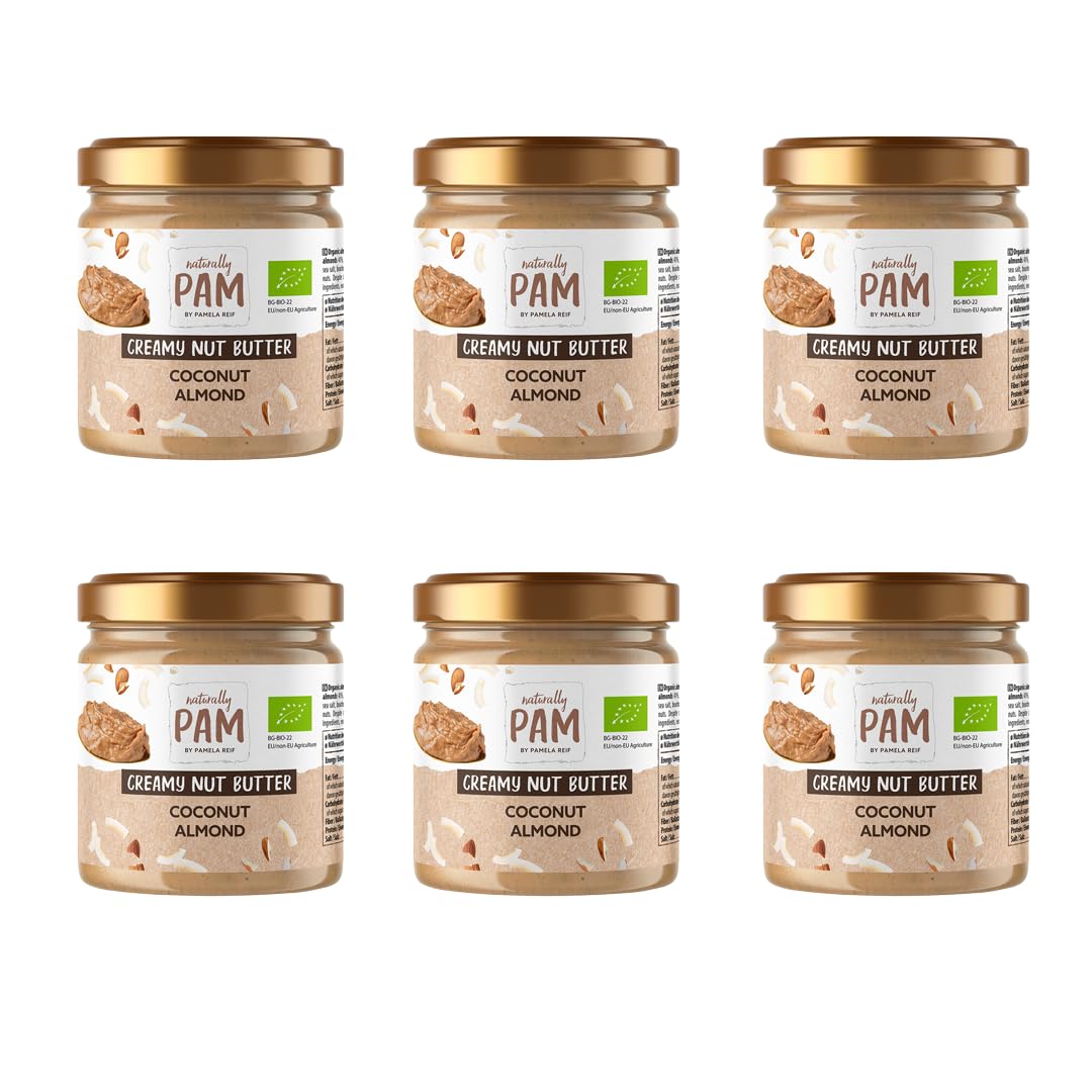 Naturally Pam Nut Butter (6 x 200g, Coconut Almond) - veganes Nussmus