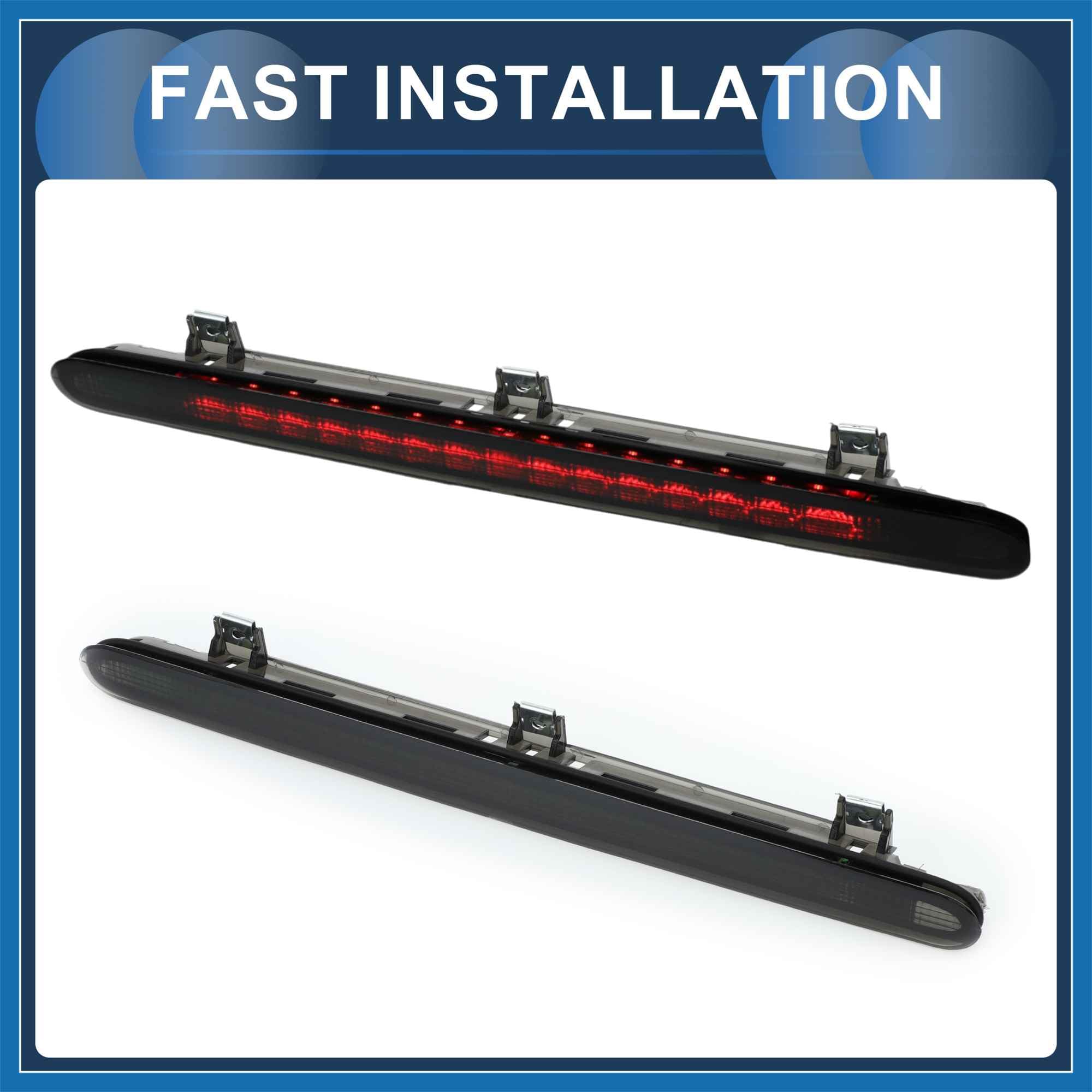 A ABSOPRO Luz De Freno Led De Tercera Luz De Freno Adecuado para VW Touran 1T 2003-2010 Carcasa Negra De Plástico Impermeable 3Ra Lámpara De Freno Reemplazo de artículo