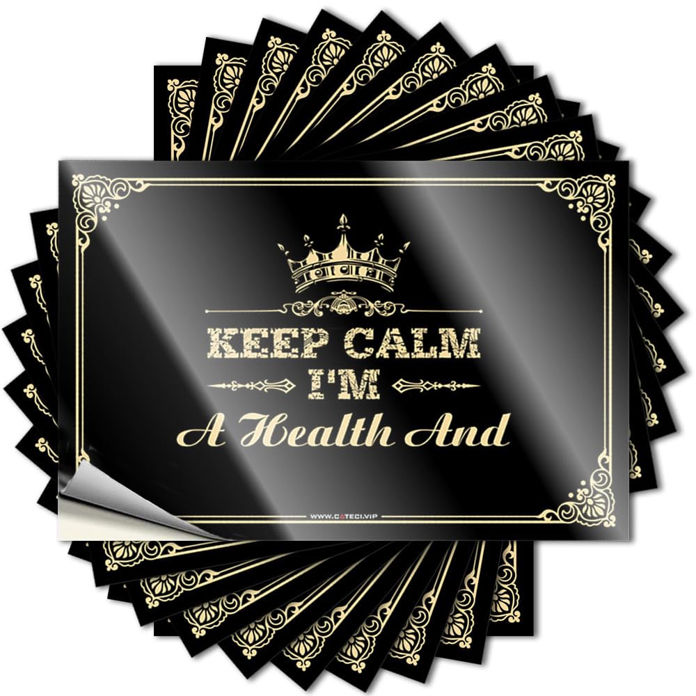 Fzfn Colour Goods Lettering Sticker - Crazy Christmas Garage Keep Calm I'm A Health And(8X12cm)