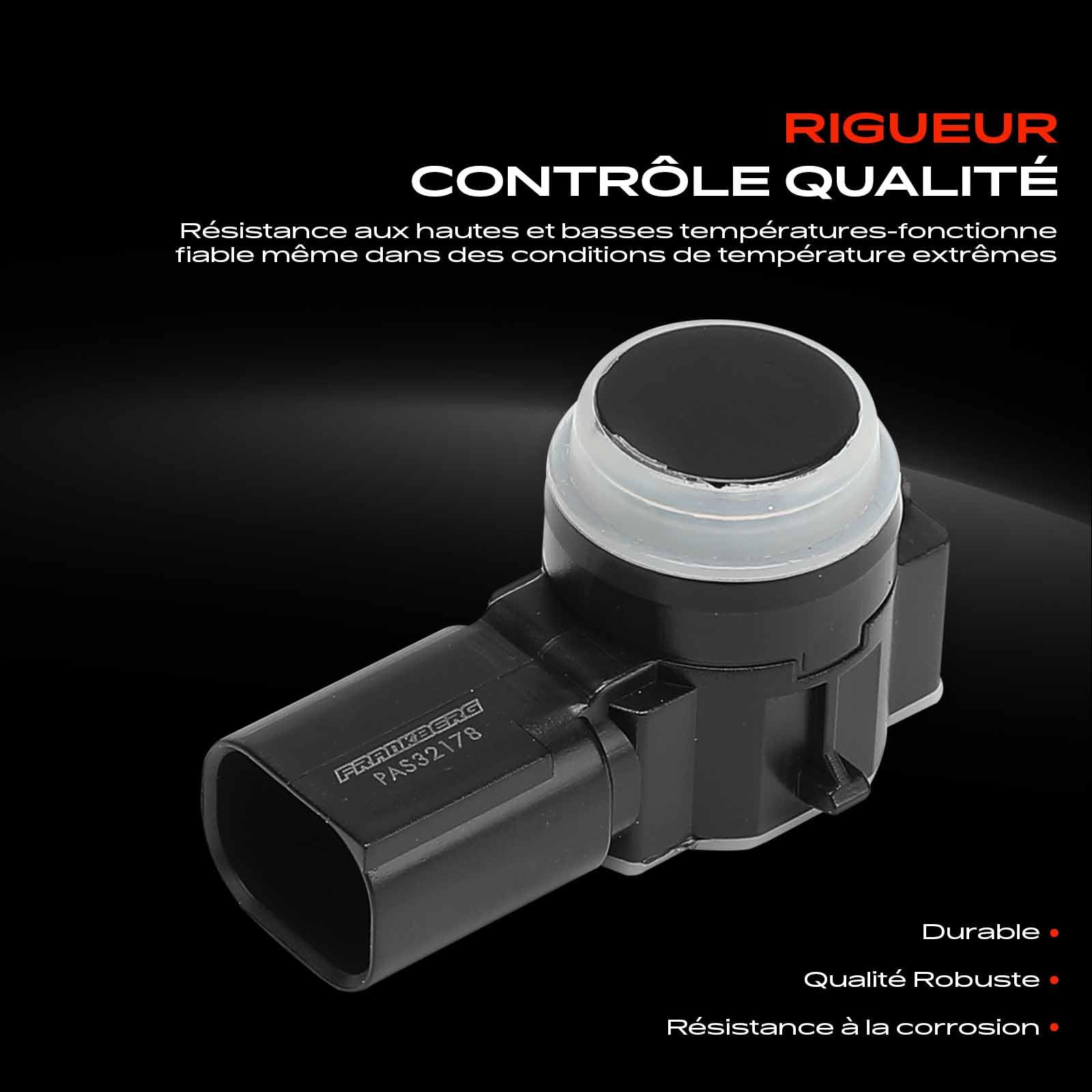 Frankberg 4x Capteur de stationnement PDC Vorne Arrière Compatible avec 2008 I CU 1.2L-1.6L 2013-2024 208 I CA CC 1.0L-1.6L 2012-2022 308 II L3 LB LH LP LW 1.2L-2.0L 2013-2021 Remplacer# 9675202477