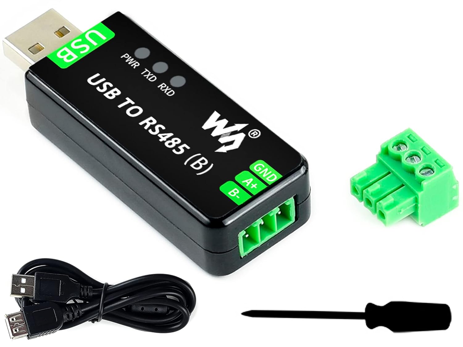 Waveshare USB To RS232/RS485/TTL(UART) Interface Converter Industrial Isolated Converter Adapter With Original CH343G Chip, Up To 2 Mbps Baudrate,Onboard Power Isolation, Transient Voltage Suppressor