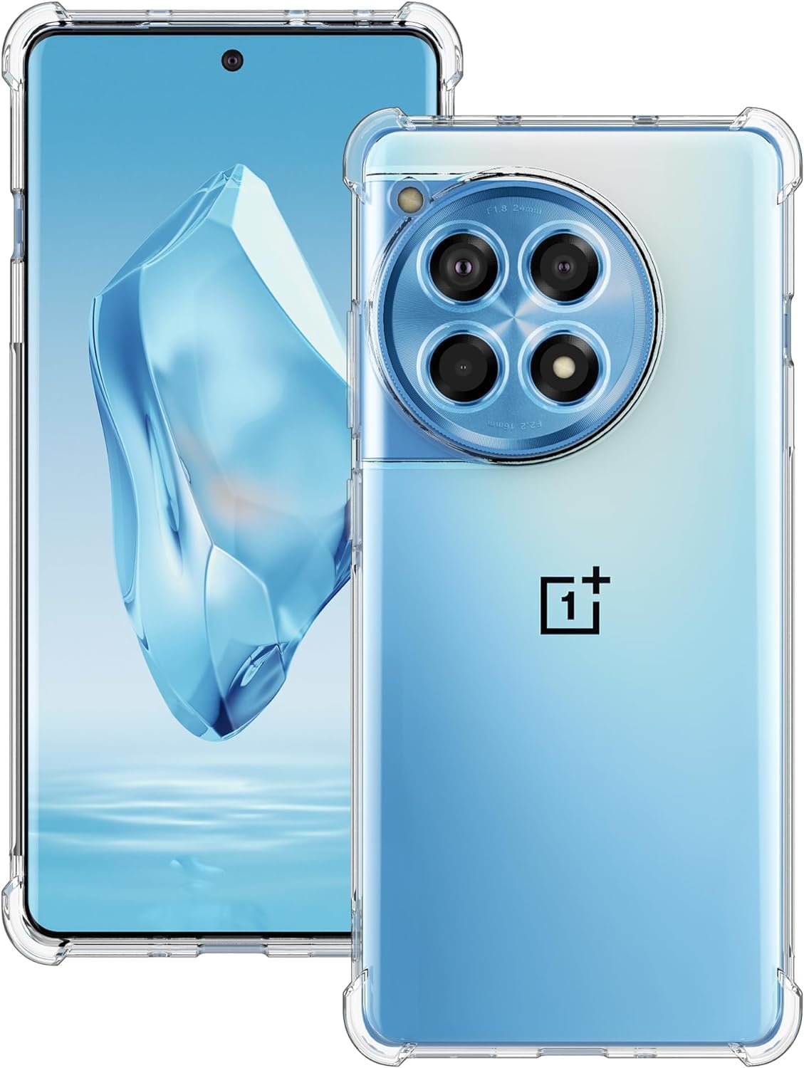 Muzz OnePlus 12R Case, OnePlus Ace 3 5G Phone Case Clear, Reinforced Corners Scratch Resistant TPU Rubber Soft Silicone Best Cmera Protective Clear Cover for OnePlus 12R 5G