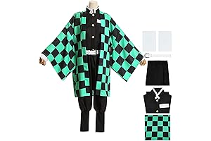 Kids Tanjiro Kamado Cosplay Costume Anime Tanjiro Kimono Demon Slayer: Kimetsu no...