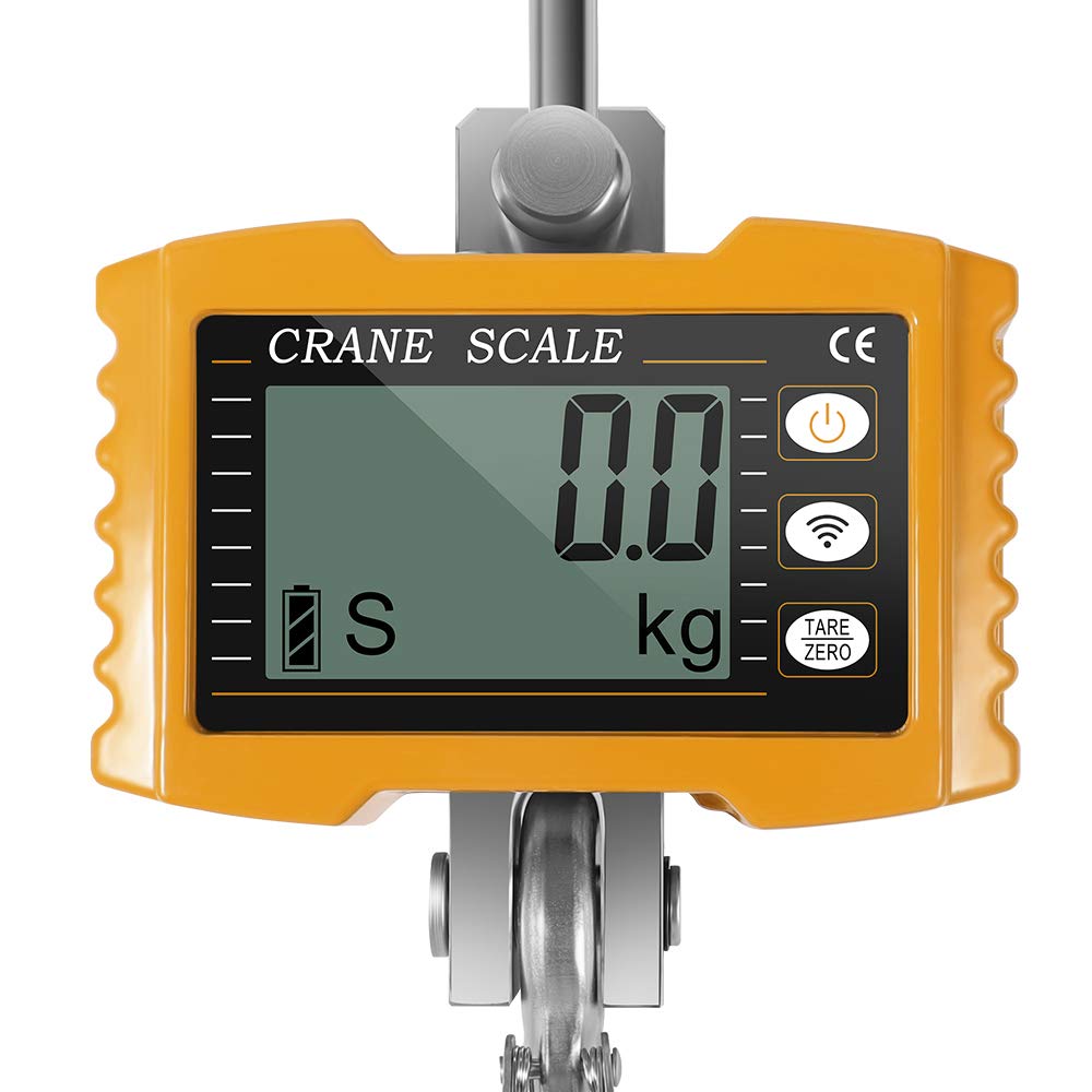 KKTECT Industrial Pesado Escala Colgante 1000KG (2200 LBS) Alta precisión de Balanza industrial para colgar, Escala de grúa digital Pantalla LCD con control remoto