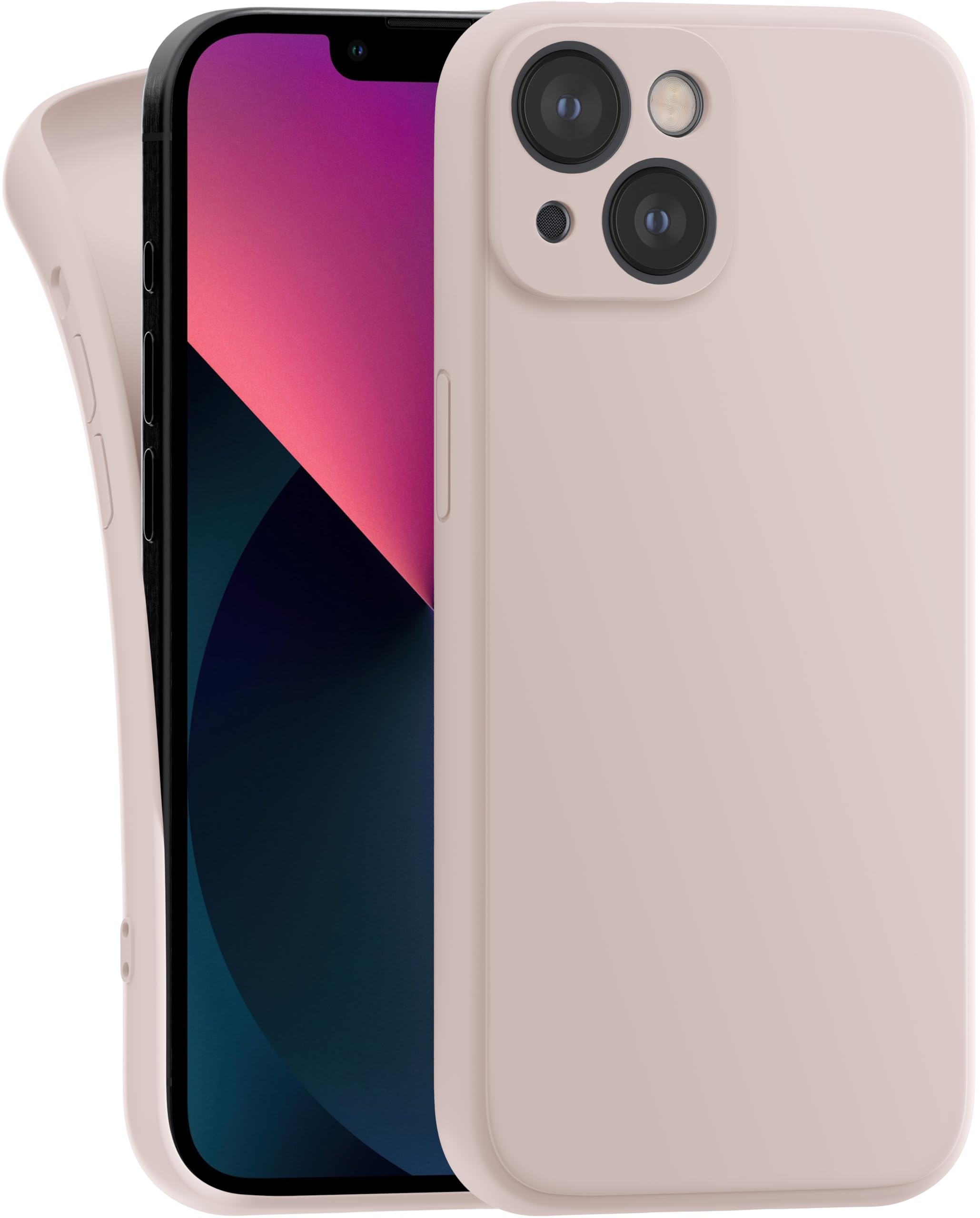 MyGadget Case Compatible with Apple iPhone 13 Mini – Soft and Soft TPU Case – Extra Thin and Light Protective Cover – Colourful Anti-Shock and Scratch-Resistant Case – Pink