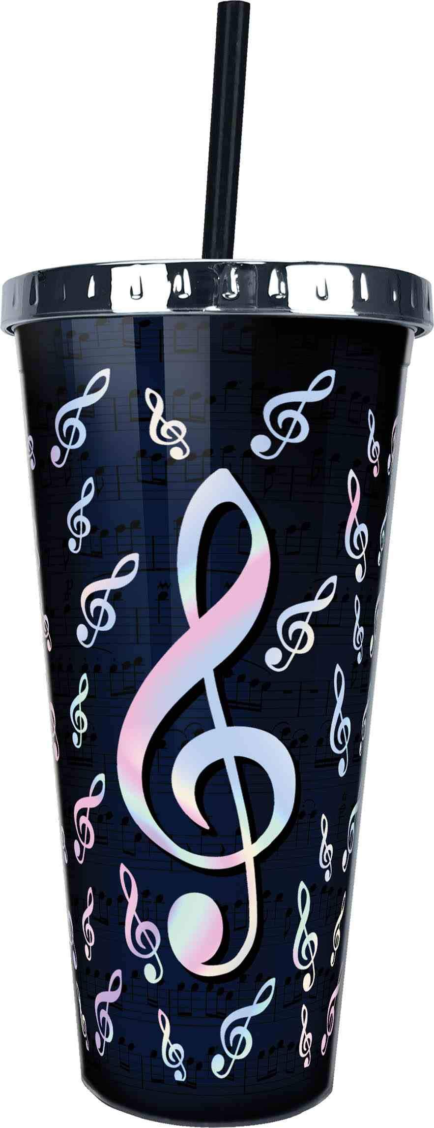 Spoontiques Music Foil Cup with Straw