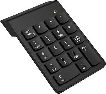 Bluetooth Numeric Keypad - Portable Number Pad Keyboard for Laptops, PC Computers, Desktops | Essential Laptop Accessories for ChromeBook Surface Notebooks, Numeric Keypad Efficient Office Accountant