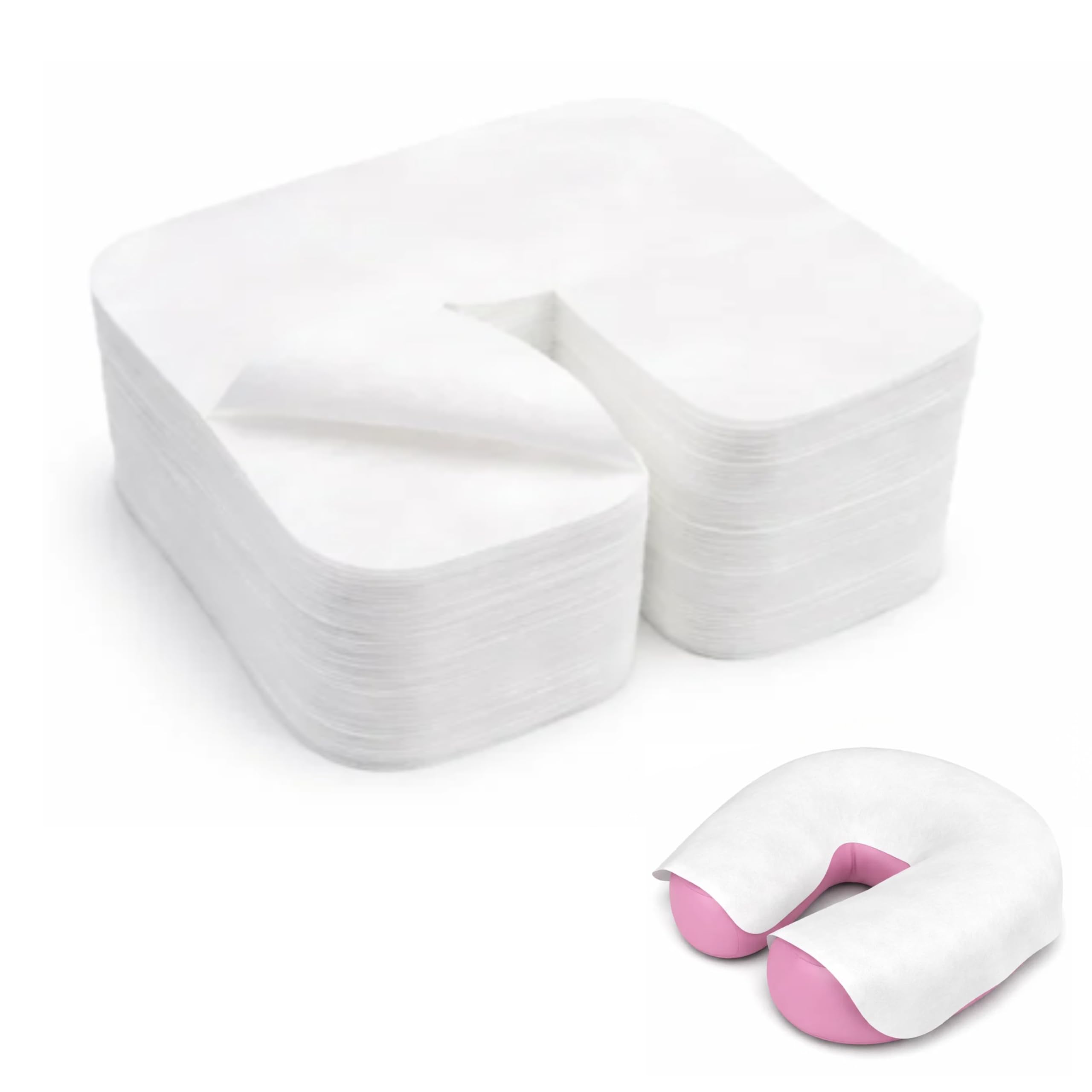 LALILL Fundas Faciales Desechables para Camilla 100 Uds - Cobertura Higiénica para Cabezal de Masaje - Accesorios para SPA, Estética y Terapias - 36x29 cm