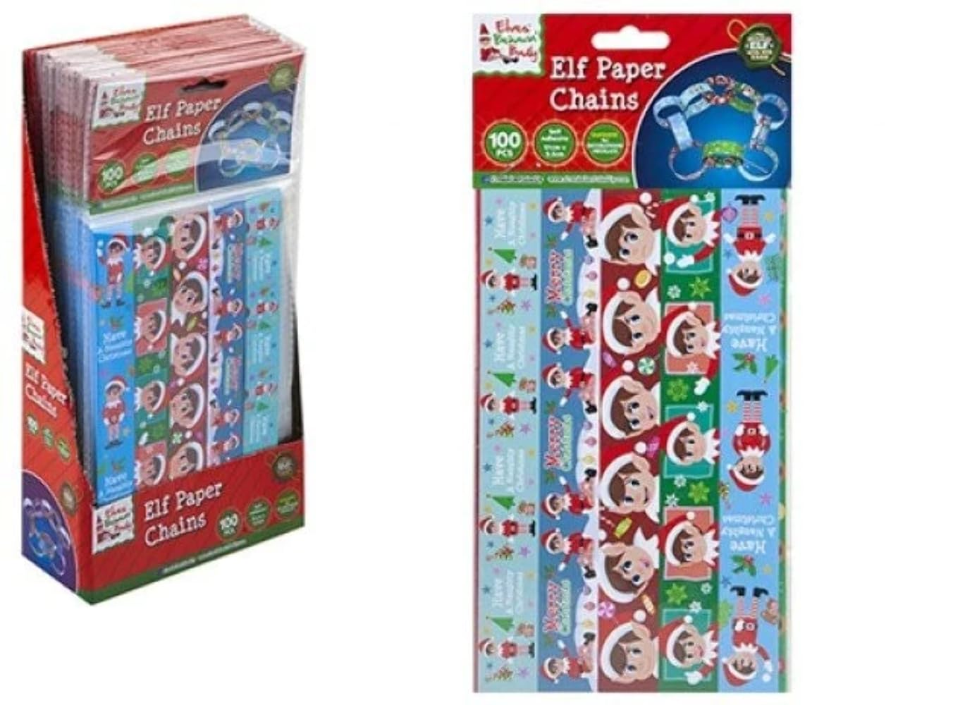 Elves Behavin' Badly Multicoloured Elf Behavin' Badly Christmas Fun Novelty Stocking Filler - 100 Paper Chains