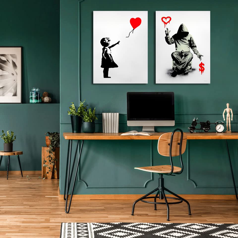 Amazon.co.jp: バンクシー 風船と少女 絵画 愛とお金 ポスター アート