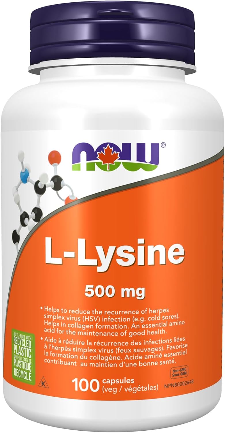 NOW Supplements, L-Lysine (L-Lysine Monohydrochloride) 500 mg, Amino Acid, 100 Veg Capsules NOW Supplements, L-Lysine (L-Lysine Monohydrochloride) 500 mg, Amino Acid, 100 Veg Capsules