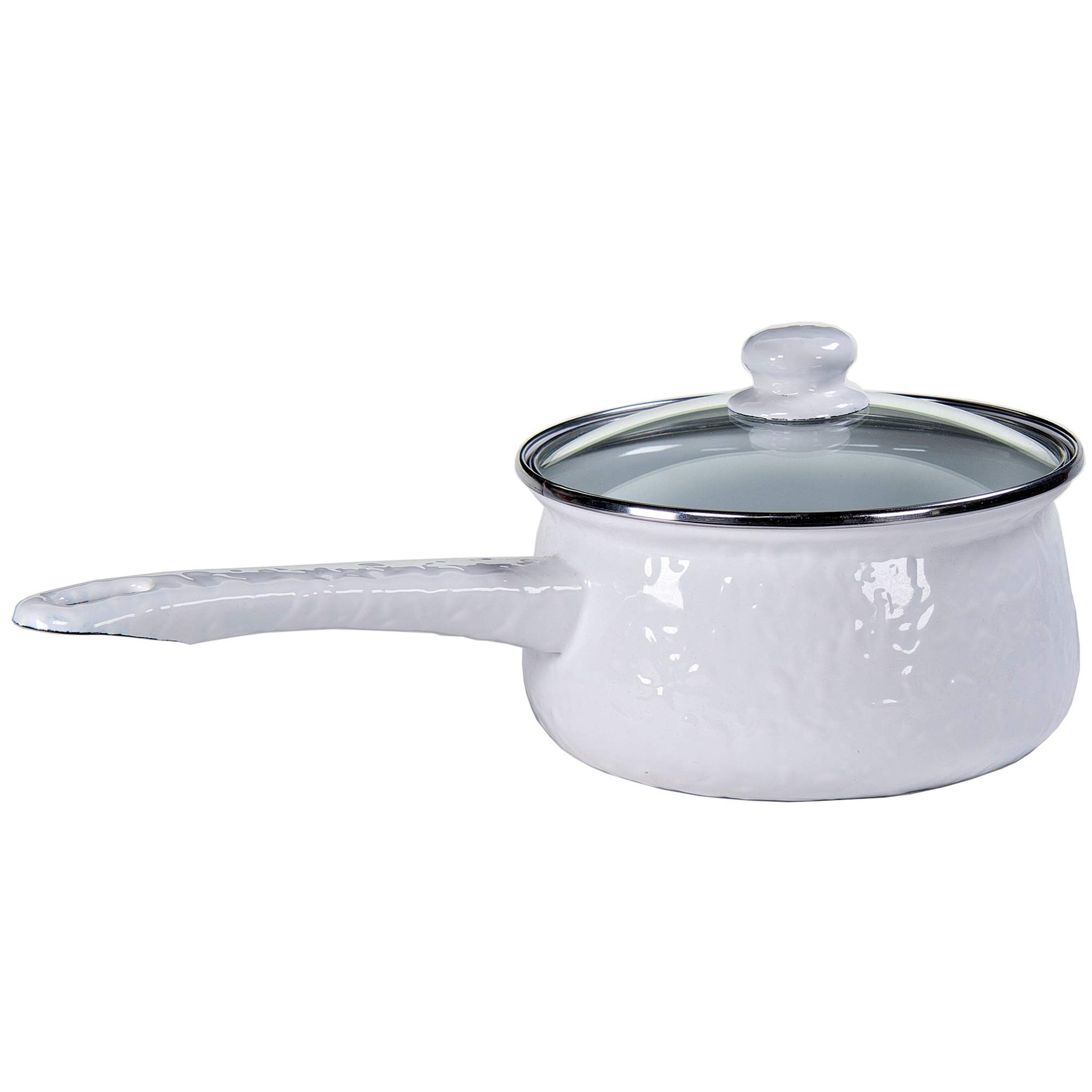 Golden Rabbit Enamelware - Solid White - 5 Cup Sauce Pan