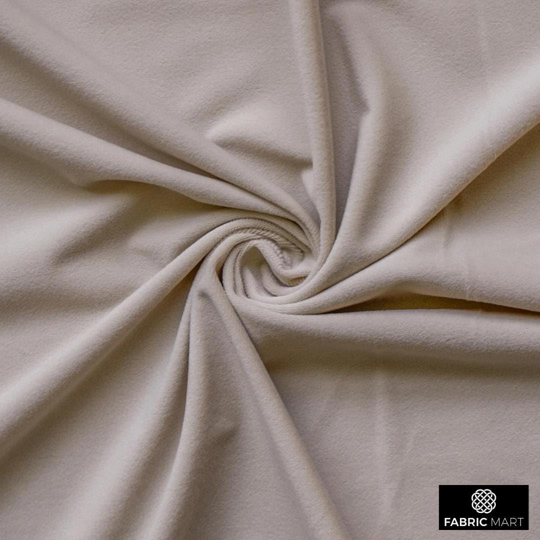 Fabric Mart Direct Adular Tela por Metro, 137 cm o 54 pulgadas Ancho Beige Terciopelo Tela, 1 medidor continuo Terciopelo de felpa de alta calidad Tela, Telas Para Tapizar, Cortinas Cojines