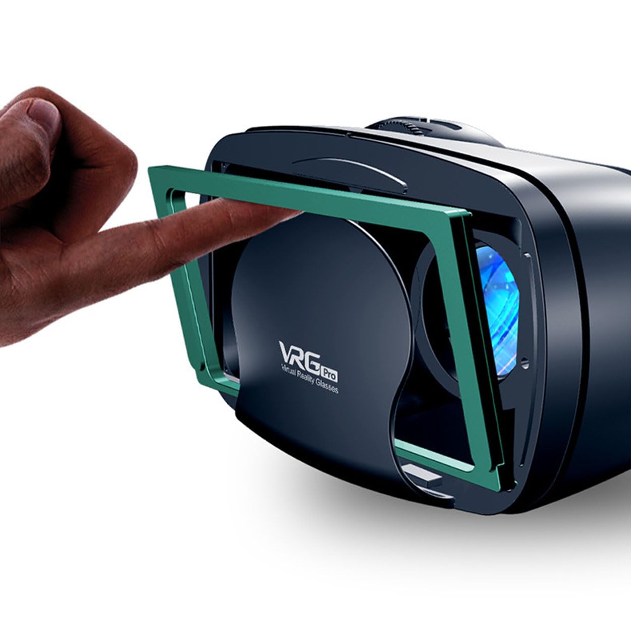 Occhiali per realtà virtuale 3D versione audio e video, cuffie grandi, occhiali VR integrati per regalo teatrale per telefono cellulare