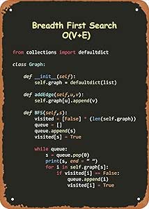 Amazon.com: Zuhhgii BFS algoritmo en Python Programmer Game - Póster de ...