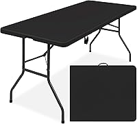 Vista 1 de Best Choice Products Mesa plegable de plástico de 6 pies, para interiores y exteriores, resistente, portátil, con asa, seguro para picnic, fiesta