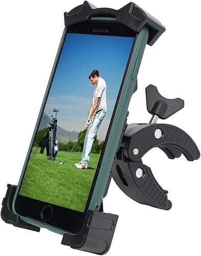 Soporte para teléfono para carrito de golf, soporte ajustable para teléfono celular para carrito de golf, carrito de empuje, palo de golf, asta de