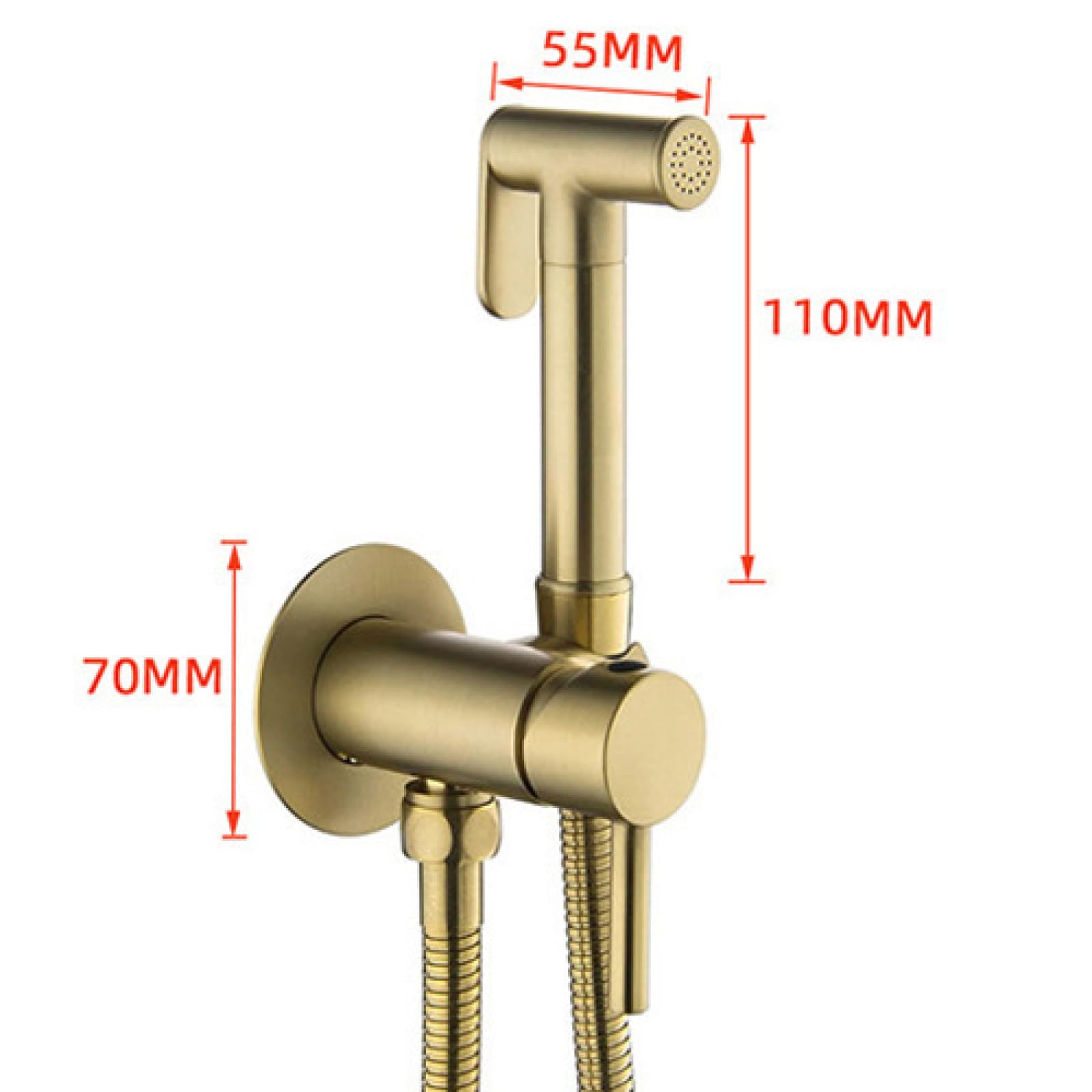 Grifo Bidet para WC Agua Caliente Y Fría Pulverizador De Bidé Latón Grifo WC Higienico Montado En La Pared para Limpieza Del Baño,Gris Pistola