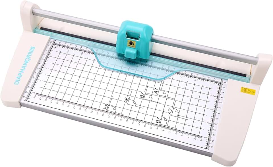 4-in-1 Rotary Paper Trimmer,Portable Rotary Paper Cutter for Crafting with Visual one-Click Blade Switching,Straight, Perforating,