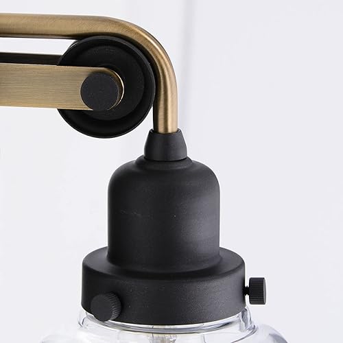 Miniatura 6 de Progress Lighting Rushton Collection - Lámpara de tocador de baño de cristal transparente con 3 luces, color grafito