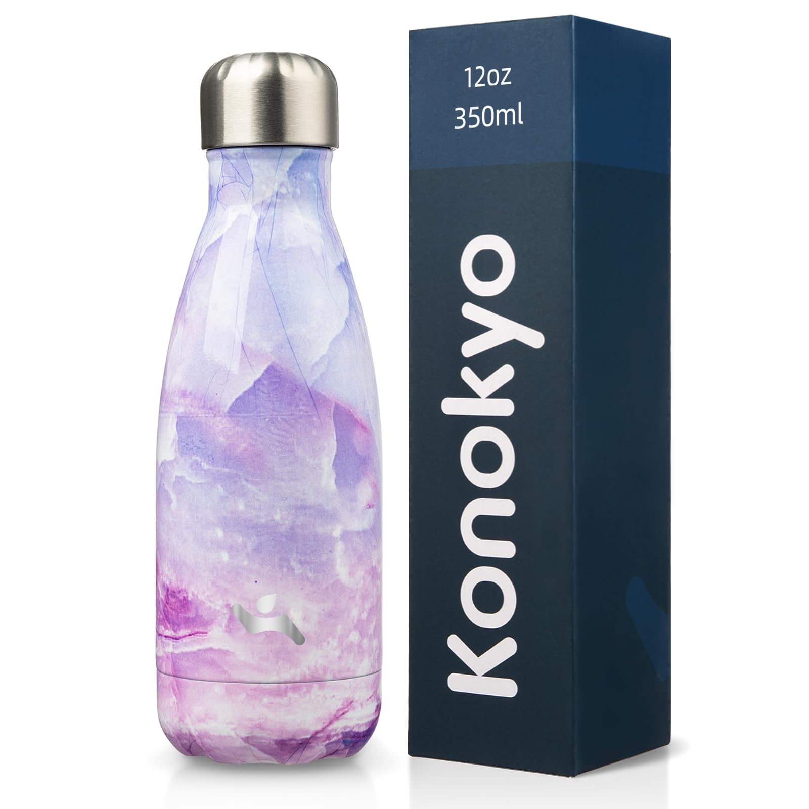 Konokyo 12 oz Insulated Stainless Steel Water Bottle, Marble Dawn
