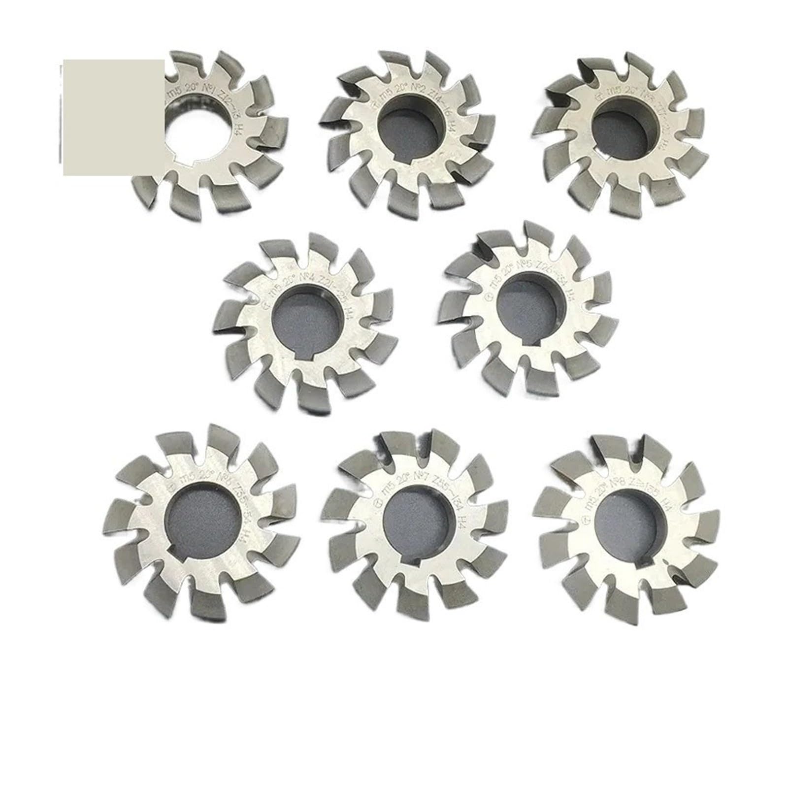 Fresa de engranaje recto, módulo M1-M3 PA20 grados NO.1-NO.8 8 piezas/juego(M3 8PCS NO.1-NO.8)