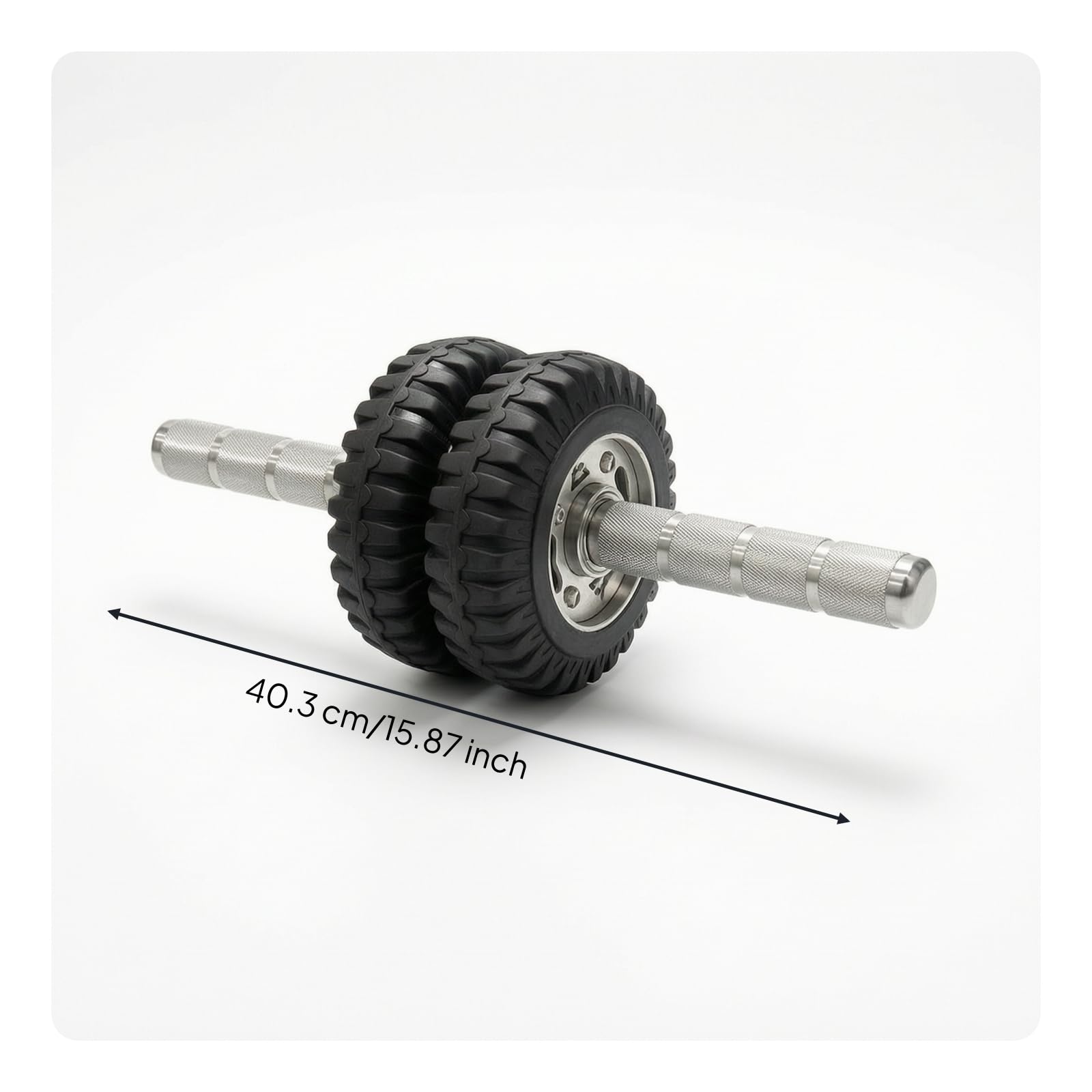 Ruota Addominali Fitness Rullo Addominale Roller Palestra Attrezzo Core Resistenza Acciaio 304 Presa Sicura Antiscivolo Rotolamento Morbido Adatta a, 150mm, Doppia Ruota