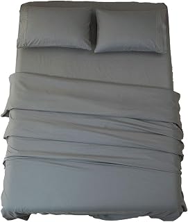 SONORO KATE Queen Dark Grey Microfiber Sheet Set 1800 Thread Count Super Soft 16" Deep Pocket Wrinkle Hypoallergenic 4-Piece