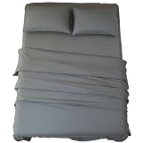 SONORO KATE Bed Sheet Set Super Soft Microfiber 1800 Series Luxury Egyptian Sheets 16-Inch Deep Pocket Wrinkle and Hypoallergenic-4 Piece(Queen Dark Grey) Dark Grey Queen-4 Piece