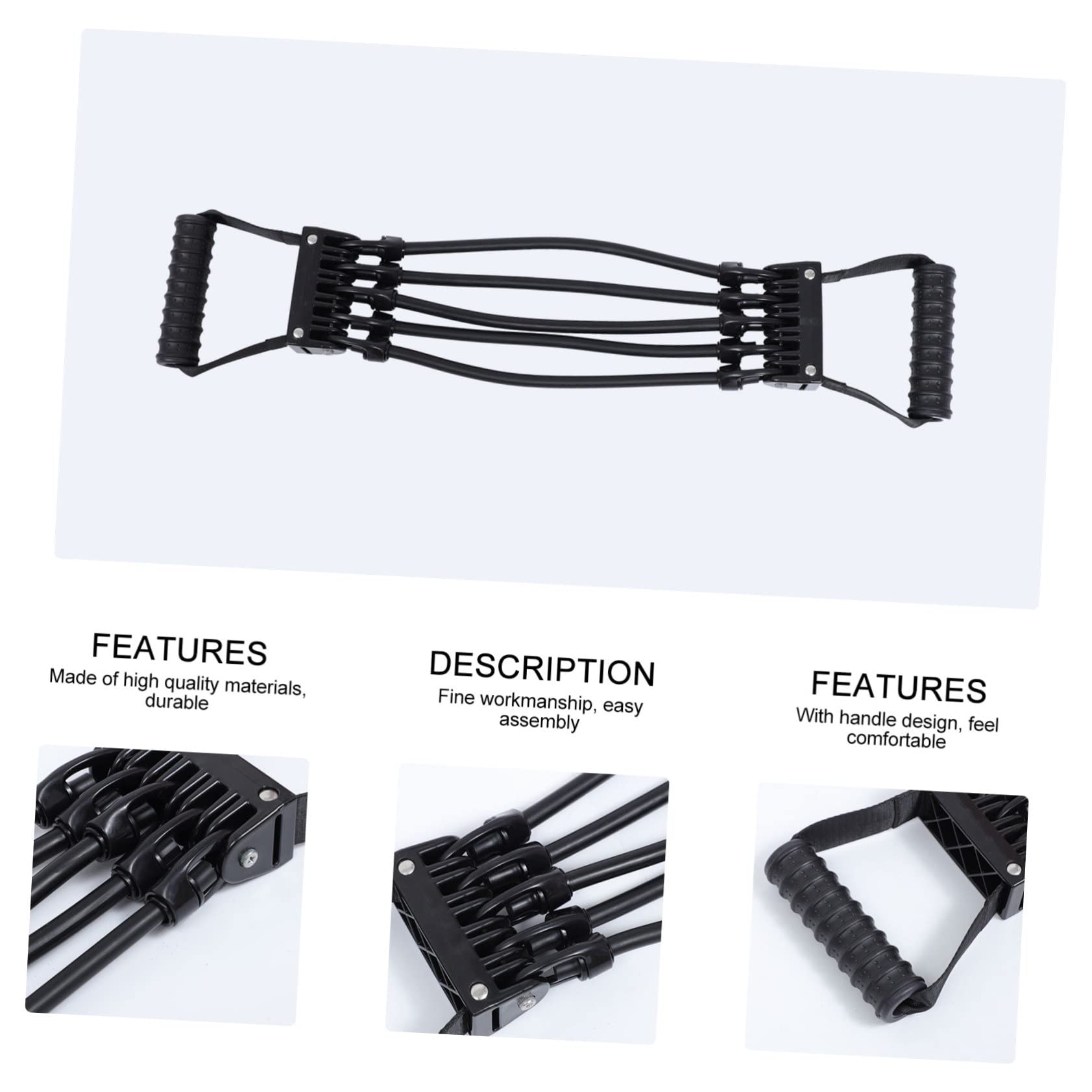 Chest Expander 1pezzo Banda Resistenza Fitness Casa Nero | Lattice e Plastico, Esercizio Professionale Super Elasticità, per Allenamento e Training Supply