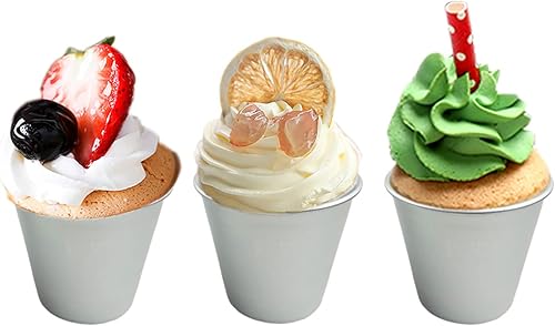 Vista 22 de 6 paquetes de moldes para popover, molde individual grande para muffins, taza de pudín de aluminio, molde fundido de chocolate, máquina para hornear