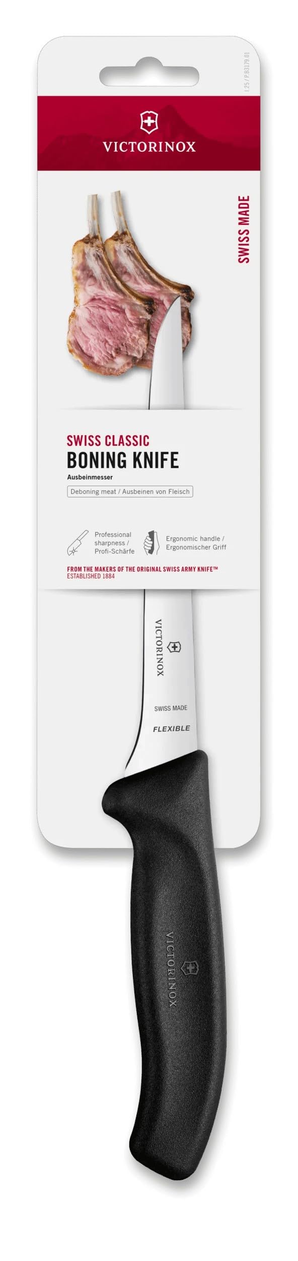 Victorinox Swiss Classic Cuchillo Deshuesador Profesional 15 cm Acero Inoxidable Negro