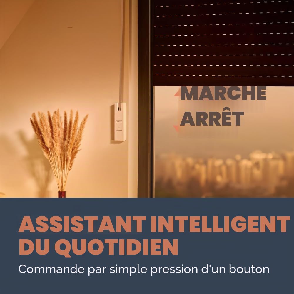 Home Pilot - Enrouleur de sangle encastrable Pure connecté pour commande de volet roulant à sangle. Enrouleur volet | Commande vocale | Volet roulant connecté | Installation rapide - 10122345