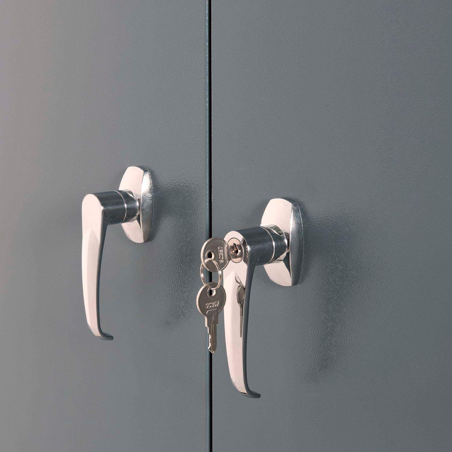 Global Industrial Locking Storage Cabinet with (12) Yellow Removable Bins, 36x18x42